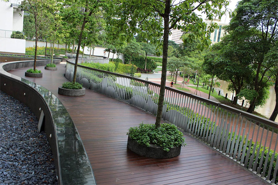 Wood Vinyl Tiles in an Outdoor Setting